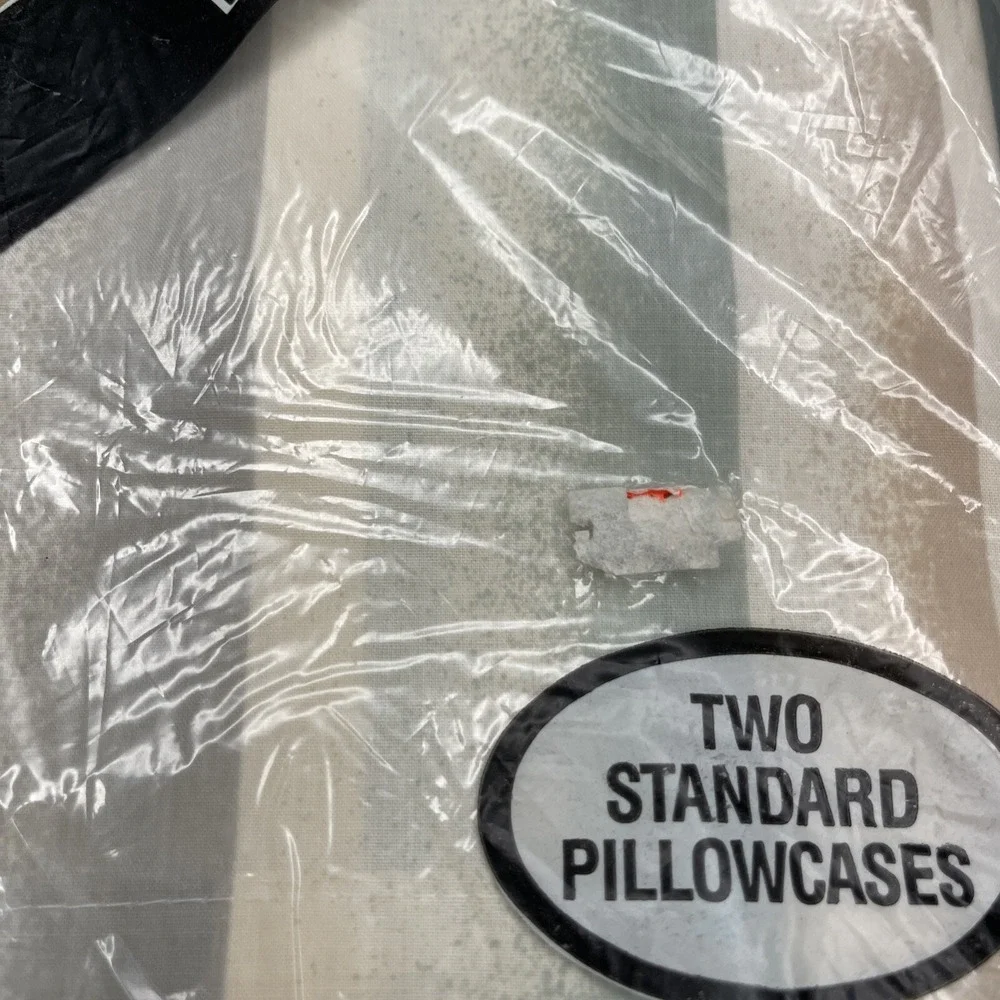 Vtg 70s Westpoint‎ Stevens Springmaid Standard Pillowcases Striped Pair New NOS